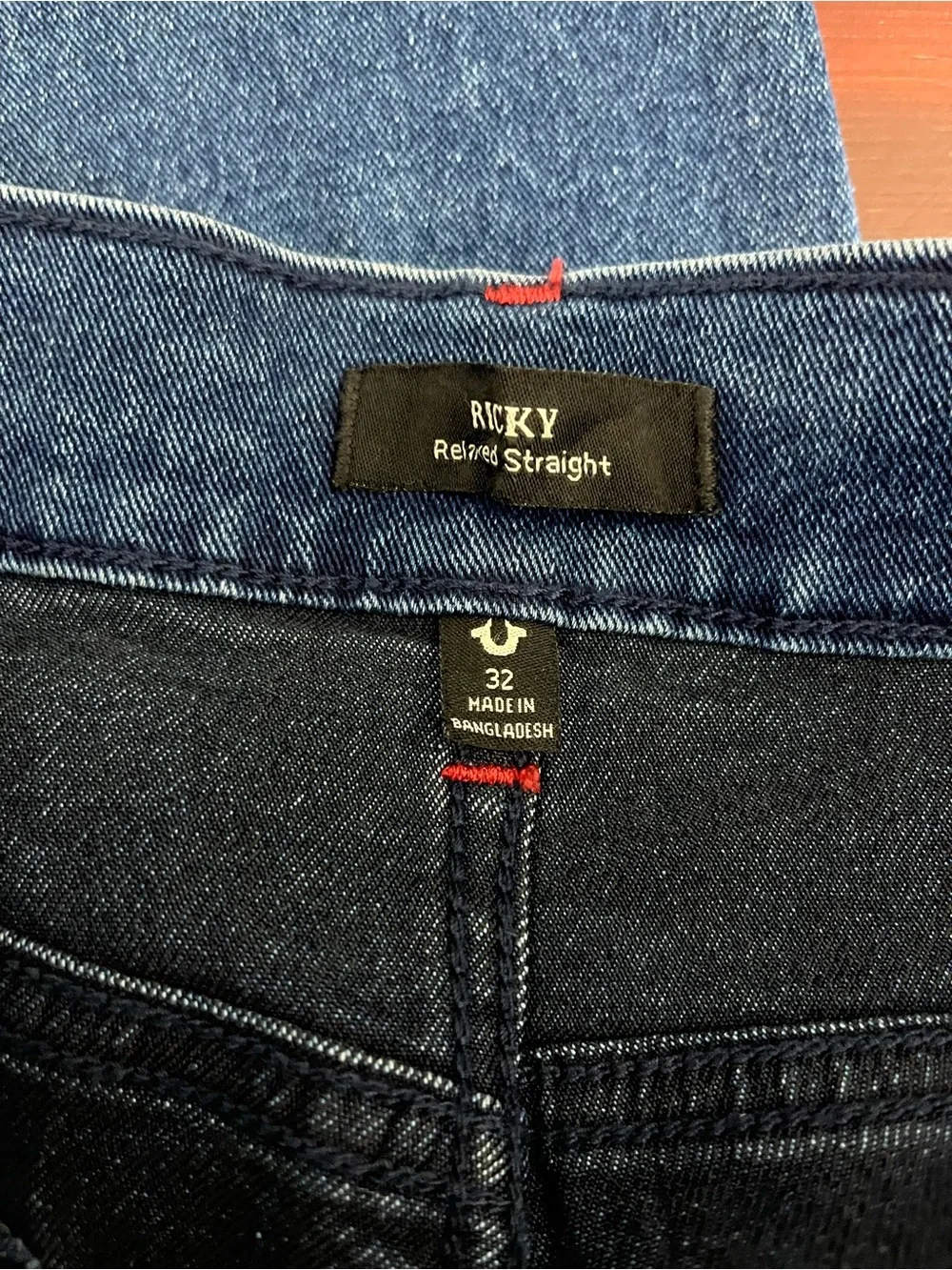 True Religion Ricky SN Flap Straight Jeans Men's 32x34 Dark Shivering Wash NWT
